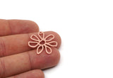 Copper Flower Charm, 4 Raw Copper Flower Charms With 1 Hole, Earring Charms, Findings (25x26x0.80mm) SMP2841