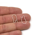 Silver Ear Hooks, 24 Antique Silver Plated Brass Earring Wires, Earring Hooks (20x10x0.8mm) BS 2139