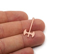 Copper Axe Charm, 8 Raw Copper Axe Charms With 1 Loop, Earring Charm, Axe Findings (30x13.5x0.80mm) SMP2830