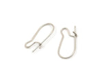 Silver Ear Hooks, 24 Antique Silver Plated Brass Earring Wires, Earring Hooks (20x10x0.8mm) BS 2139