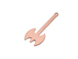 Copper Axe Charm, 8 Raw Copper Axe Charms With 1 Loop, Earring Charm, Axe Findings (30x13x0.80mm) SMP2829