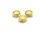 Brass Star Finding, 50 Raw Brass Round And Star Studs,findings (9mm) Brs 998  A0457