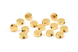Round Spacer Bead, 8 Gold Plated Brass Circle Industrial Spacer Bead, Findings (6x2.5mm) Bs-1329