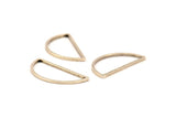 Brass Half Moon - 12 Antique Silver Plated Brass Semi Circle Connectors (15x30x1mm) D0011 H0104