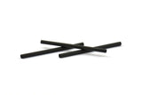 35mm Black Tubes, 25 Oxidized Brass Black Tube Beads (2x35mm) D0227 S228