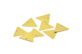14mm Brass Triangle, 100 Raw Brass Triangle Pendants with 1 Hole, Charms  (12x14mm)  A0015