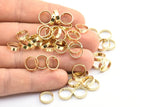 10mm Circle Connector, 12 Gold Plated Brass Circle Ring Connector With 2 Holes, Findings (10x2.5mm) BS 2202 Q0314