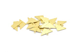 Brass Triangle Blank, 24 Raw Brass Triangle Blanks With 1 Loop, Charms (11x16.5x0.8mm) E090