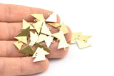 Brass Triangle Blank, 24 Raw Brass Triangle Blanks With 1 Loop, Charms (11x16.5x0.8mm) E090