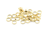 10mm Circle Connector, 12 Gold Plated Brass Circle Ring Connector With 2 Holes, Findings (10x2.5mm) BS 2202 Q0314