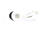 Silver Ring Settings, 925 Silver Moon And Planet Ring With 1 Stone Setting - Pad Size 6.2mm BS 1964