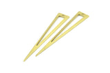 Open Triangle Charm, 12 Raw Brass Triangle Charms With 1 Hole (60x10x0.80mm) B0212