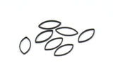 Siyah Markiz Yüzük, %100 Oksitlenmiş Pirinç Siyah Markiz Yüzük, Bağlantı Parçası, Tılsımlar (6x12x0,5 mm) D0039 H0908