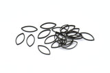 Siyah Markiz Yüzük, %100 Oksitlenmiş Pirinç Siyah Markiz Yüzük, Bağlantı Parçası, Tılsımlar (6x12x0,5 mm) D0039 H0908