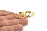 Brass Ring Setting, 2 Raw Brass Moon And Planet Ring With 1 Stone Settings - Pad Size 3mm N1272