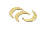 Gold Moon Pendant, 2 Hammered Gold Plated Brass Crescent Moon Charms With 2 Loops (29.5x7.5x1mm) BS 1895