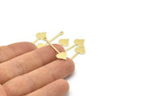 Brass Heart Charm, 24 Raw Brass Spade Charms With 1 Loop (30x9x0.80mm) M02044