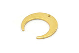 Gold Moon Charms, 6 Gold Plated Brass Crescent Moon Charms With 1 Hole, Pendants, Earrings, Findings (18x16.5x4.5x1mm) BS 2060