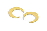 Gold Moon Charms, 6 Gold Plated Brass Crescent Moon Charms With 1 Hole, Pendants, Earrings, Findings (18x16.5x4.5x1mm) BS 2060
