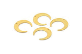 Gold Moon Charms, 6 Gold Plated Brass Crescent Moon Charms With 1 Hole, Pendants, Earrings, Findings (18x16.5x4.5x1mm) BS 2060