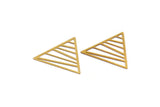 Brass Triangle Charm 24 Raw Brass Triangle Charms, Pendants, Earring Findings (20mm) E024