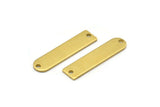 D Shape Rings - 12 Raw Brass D Shape Connectors With 2 Holes  (27.5x6.5x1mm) BS 1937