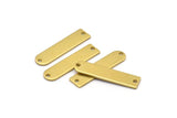 D Shape Rings - 12 Raw Brass D Shape Connectors With 2 Holes  (27.5x6.5x1mm) BS 1937