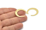 Gold Moon Charms, 2 Gold Plated Brass Crescent Moon Charms With 1 Hole, Pendants, Earrings, Findings (27.5x28.5x5x1mm) E069