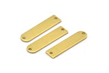 D Shape Rings - 12 Raw Brass D Shape Connectors With 2 Holes  (27.5x6.5x1mm) BS 1937