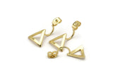 Gold Back Stoppers, 6 Gold Plated Brass Triangle Earring Studs Back Stoppers (23x13mm) E364