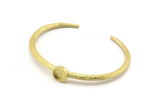 Brass Geometric Cuff, Raw Brass Geometric Cuff Stone Setting With 1 Pad -  Pad Size 8mm N1654