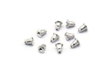 Silver Earring Stopper, 100 Silver Tone Aluminum Earring Back Stopper, Ear Backs (5.5x4.5mm) A0392