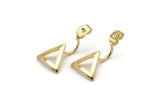 Gold Back Stoppers, 6 Gold Plated Brass Triangle Earring Studs Back Stoppers (23x13mm) E364