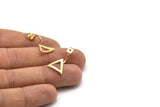 Gold Back Stoppers, 6 Gold Plated Brass Triangle Earring Studs Back Stoppers (23x13mm) E364