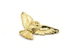 Gold Owl Pendant, 1 Gold Plated Owl Necklace Pendants (38x18mm) N0229 Q0397
