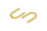 Brass Geometric Charm, 12 Raw Brass U Shaped Pendants With 1 Hole, Charms, Findings (28x20x0.80mm) D0563