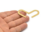Brass Geometric Charm, 12 Raw Brass U Shaped Pendants With 1 Hole, Charms, Findings (28x20x0.80mm) D0563