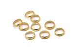 10mm Circle Connector, 50 Raw Brass Circle Ring Connector With 2 Holes, Findings (10x2.5mm) BS 1851