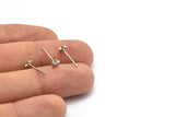 Silver Star Earring, 10 Silver Tone Brass Star Stud Earrings (5mm) D1407