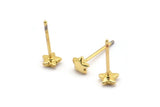 Gold Star Earring, 12 Gold Plated Brass Star Stud Earrings (5mm) D1407
