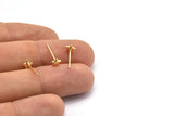 Gold Star Earring, 12 Gold Plated Brass Star Stud Earrings (5mm) D1407