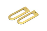 D Shape Rings - 12 Raw Brass D Shape Connectors With 1 Hole, Rings  (37x13x1mm) BS 1927