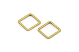 50 Raw Brass Square Connectors (10x0.80mm) Bs-1116