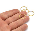 18mm Circle Connectors - 50 Raw Brass Circle Connectors (18x1x1mm) BS 1096