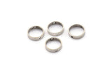10mm Circle Connector, 24 Antique Silver Plated Brass Circle Ring Connector With 2 Holes, Findings (10x2.5mm) BS 2202 Q0314