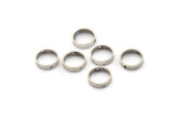 10mm Circle Connector, 24 Antique Silver Plated Brass Circle Ring Connector With 2 Holes, Findings (10x2.5mm) BS 2202 Q0314