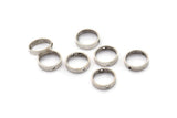10mm Circle Connector, 24 Antique Silver Plated Brass Circle Ring Connector With 2 Holes, Findings (10x2.5mm) BS 2202 Q0314