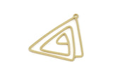 Brass Geometric Charm, Raw Brass Irregular Charms With 1 Loop, Triangle Charm, Charm Earrings (30x29x0.80mm) SMP2556