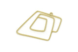 Brass Geometric Charm, Raw Brass Irregular Charms With 1 Loop, Square Charm, Charm Earrings (30x34x0.80mm) SMP2555