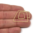 Brass Geometric Charm, Raw Brass Irregular Charms With 1 Loop, Square Charm, Charm Earrings (30x34x0.80mm) SMP2555